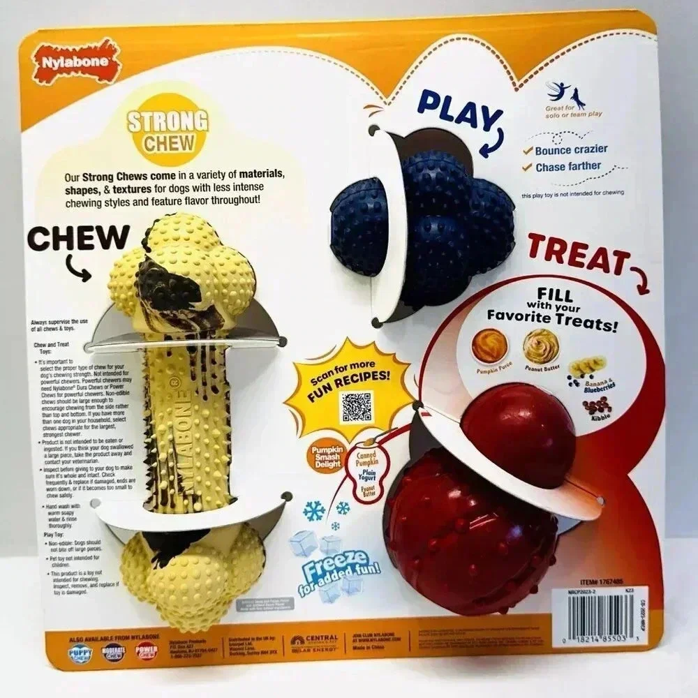NYLABONE Strong & Fun Variety 3 Pack Dog Toy Strong Chew